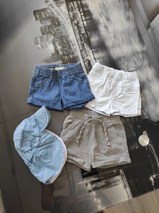 Shorts niño 6-9 meses más camisetas manga corta 