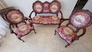 Sofá y 2 sillones estilo inglés