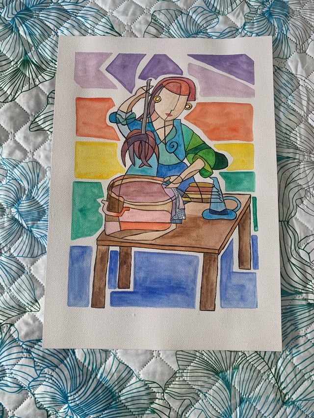 Lámina acuarela multicolor