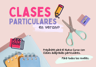 Clases particulares verano y periodo de escolar.