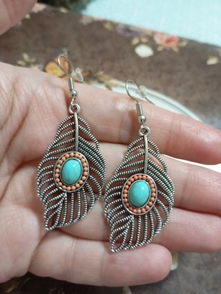 Pendientes turquesa plata