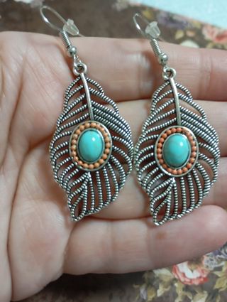 Pendientes turquesa plata