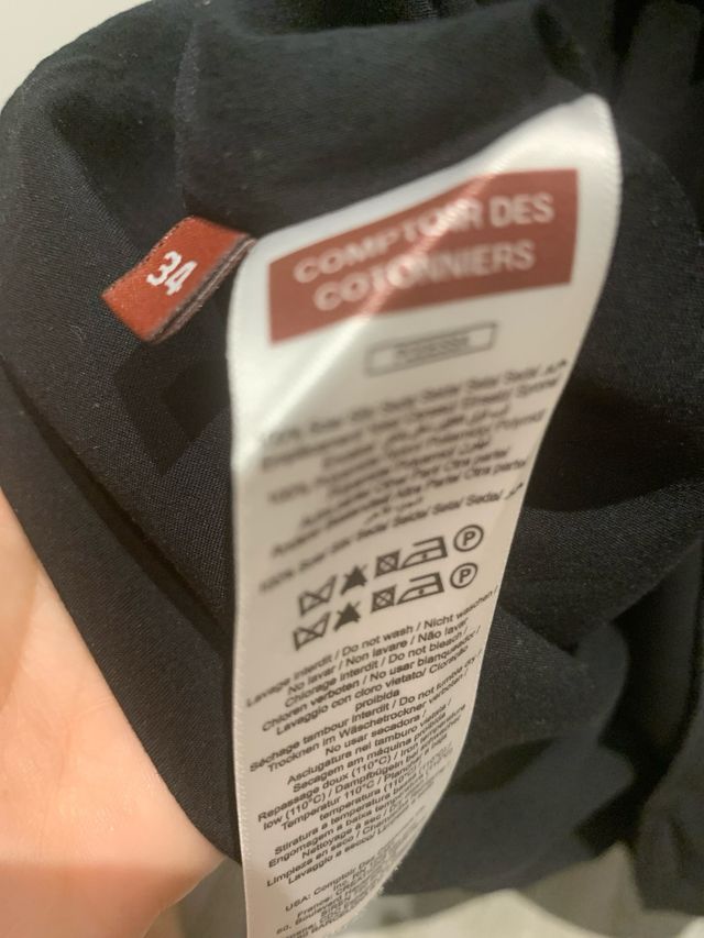 Vestido negro seda  Comptoir des Cotonniers