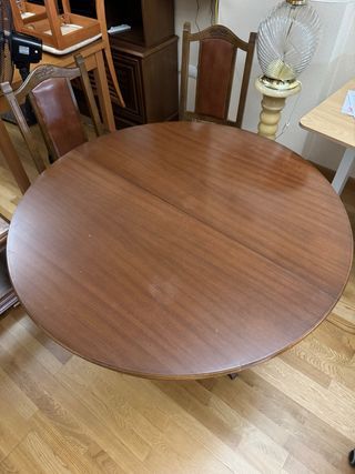 Mesa redonda extensible madera