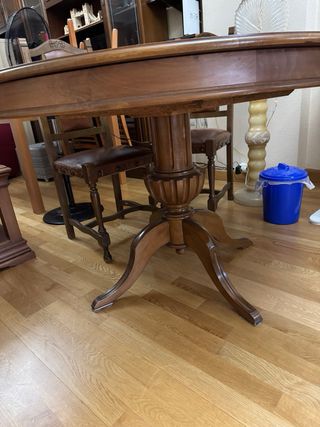 Mesa redonda extensible madera