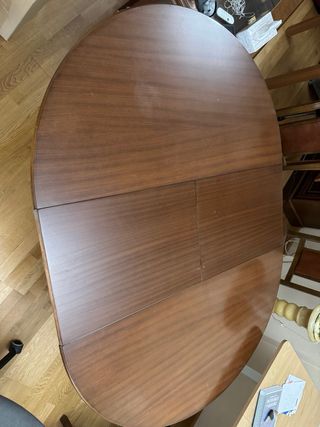 Mesa redonda extensible madera