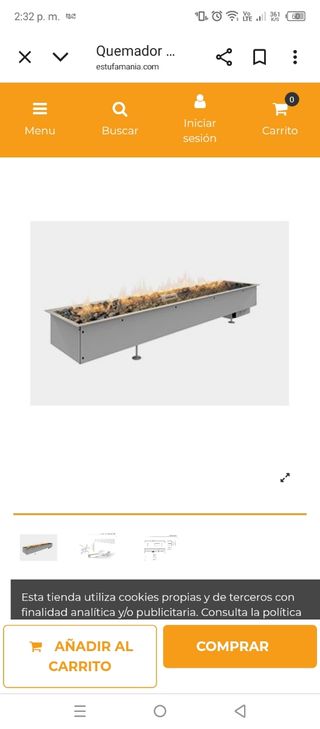 Quemador Gas Planika Galio 1000 Insert