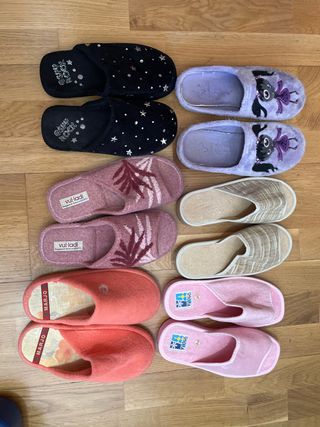 5 pares de zapatillas casa