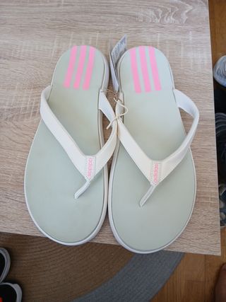 Chanclas Adidas 44 - Blancas Rosa