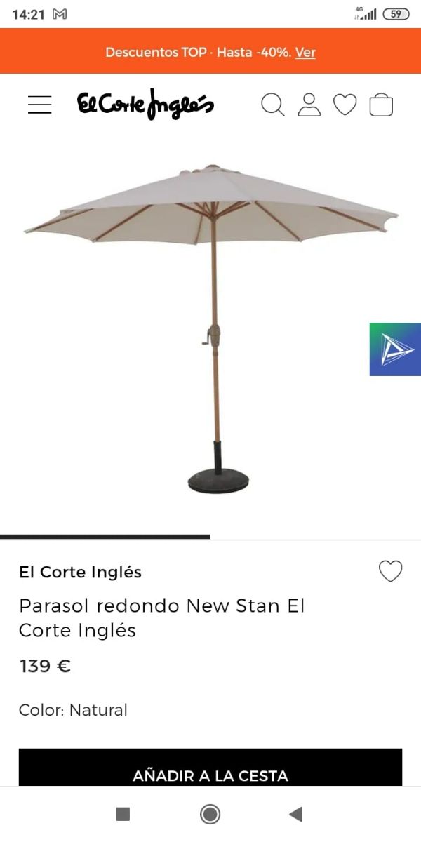 50%Parasol 2'60 sombrilla