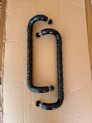 Juego tirador doble negro para puerta - 500 mm