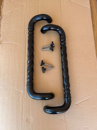 Juego tirador doble negro para puerta - 500 mm