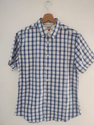 Camicia Tommy Hilfiger M a quadri blu e bianchi