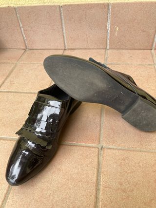 Scarpe Vernice Nere con Frange numero 37