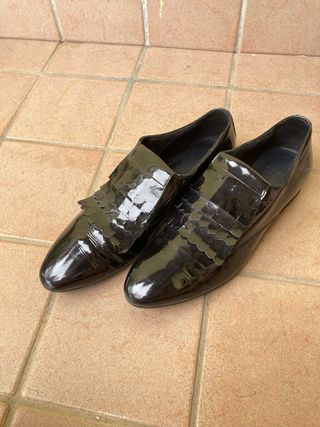 Scarpe Vernice Nere con Frange numero 37