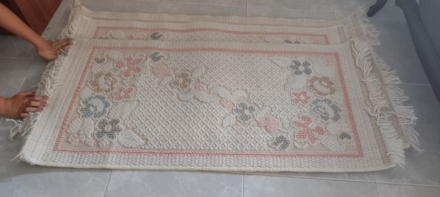 Tapetes bege e rosa - 3 peças