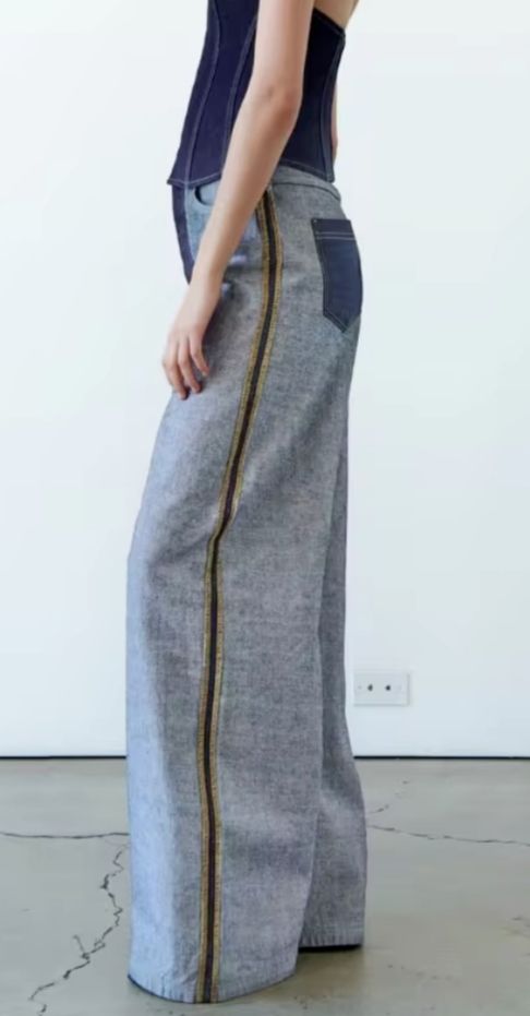 Jeans Zara a contrasto blu tg. 40