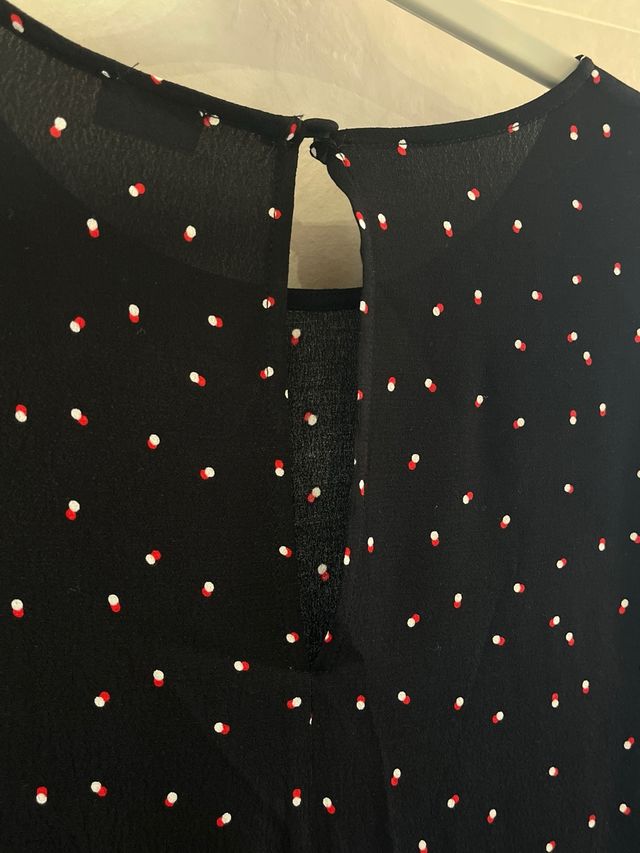 Vestido negro lunares - talla S