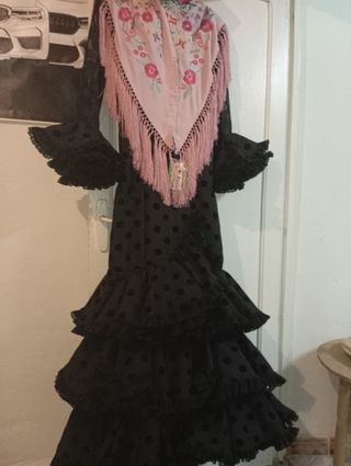 Vestido gitana lunares negro - NUEVO