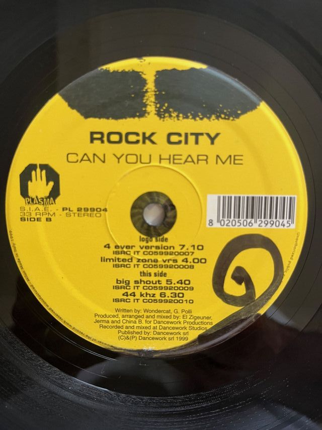 Rock City "Can You Hear Me" vinile techno trance