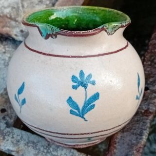 Antico bricco Volkskeramik dipinto mano 