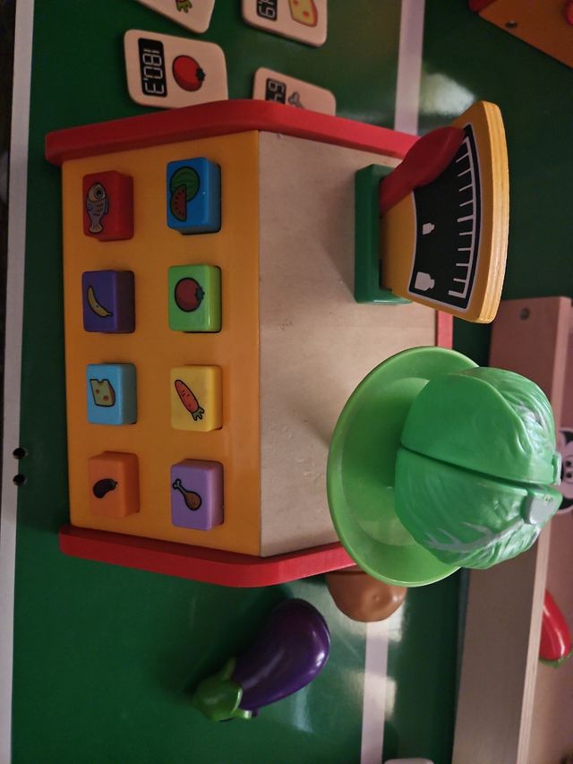 Bascula madera juguete mercado