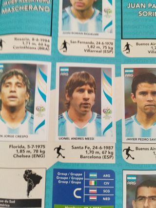 Álbum Panini Mundial Alemania 2006. Messi.
