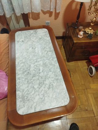 Mesa centro mármol - madera
