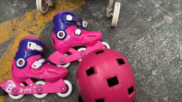 Patines + Casco Rosa 27 - 28 talla PRECIO NEG.