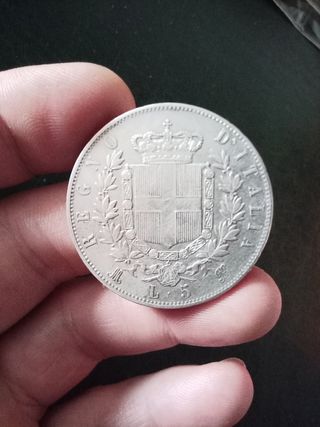 5 Lire 1874 - Regno d'Italia vittorio Emanuele II
