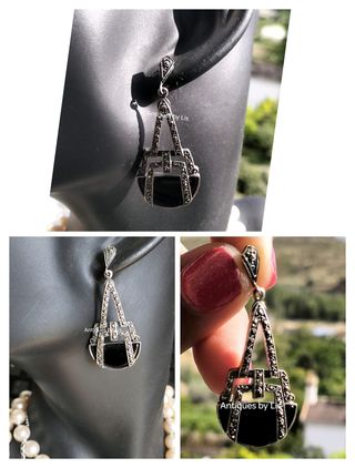 Pendientes Art Déco plata
