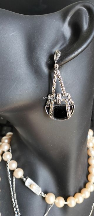 Pendientes Art Déco plata