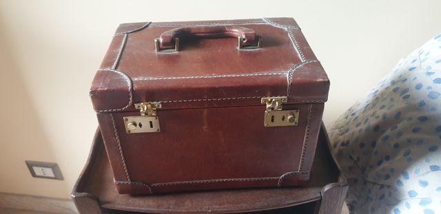 Beauty case vintage in pelle