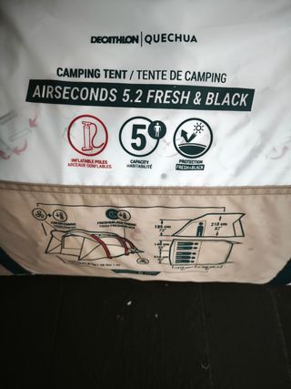 Tienda Quechua Air Seconds 5.2 Fresh&Black