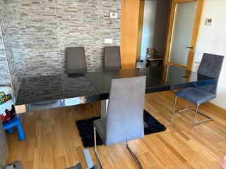 Mesa comedor moderna - cristal negro