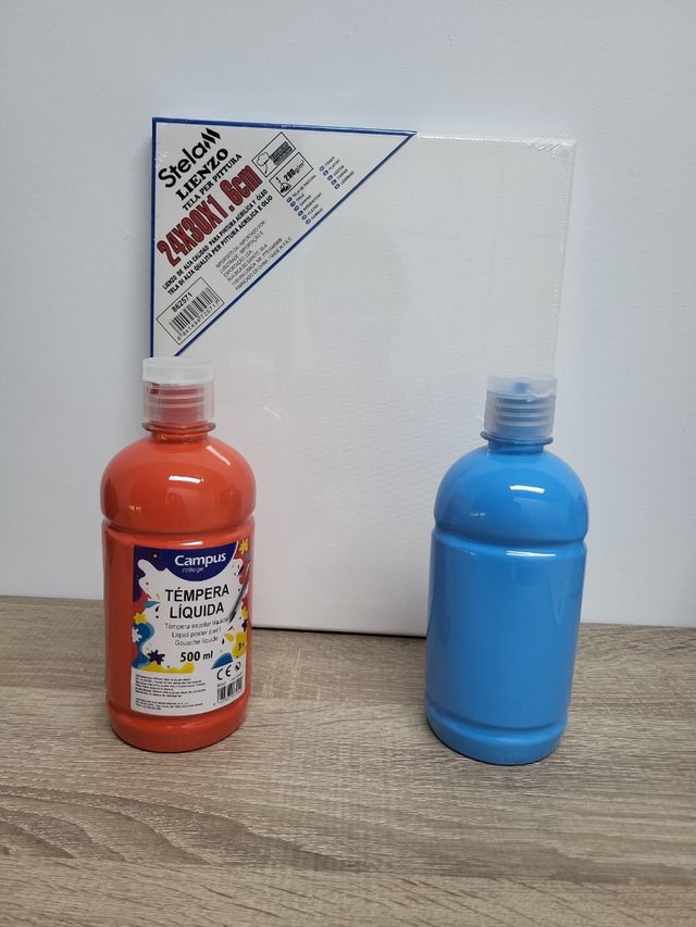 Tempera líquida Campus - 2 botes y lienzo