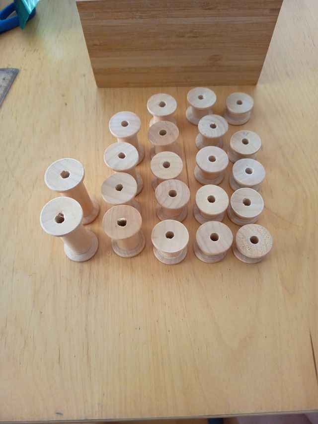 20 Bobinas Madera Manualidades Juegos Montessori