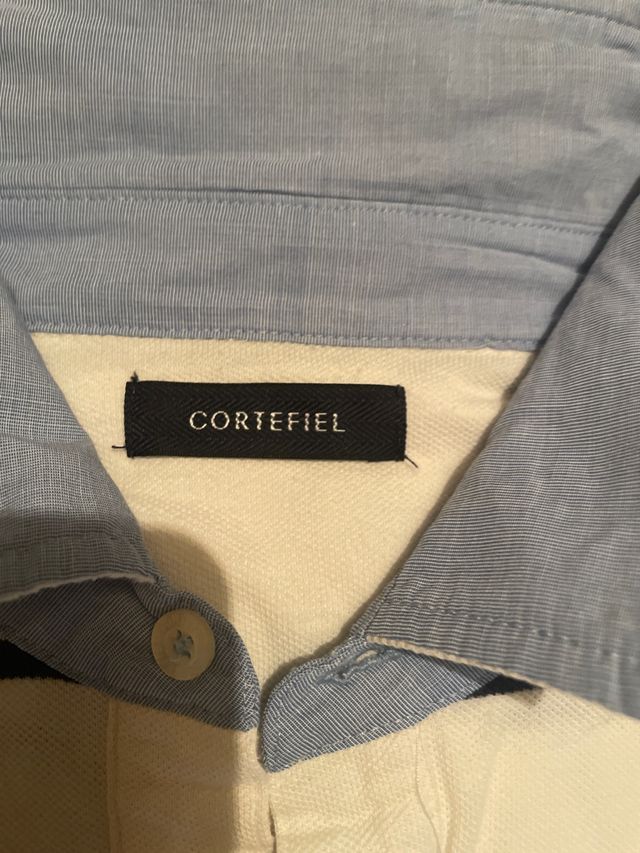 Polo Cortefiel rayas azul-blanco