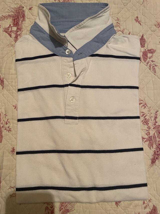 Polo Cortefiel rayas azul-blanco
