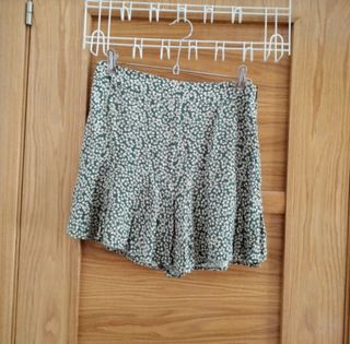 Falda pantalón flores - Verde y blanco