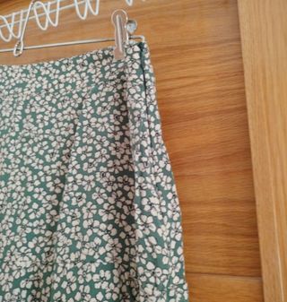 Falda pantalón flores - Verde y blanco