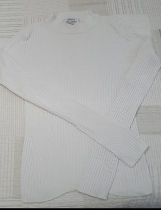 Jersey canalé Bershka blanco