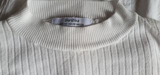 Jersey canalé Bershka blanco