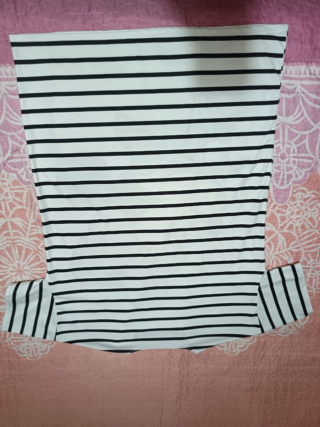 Vestido Minnie rayas blanco-negro