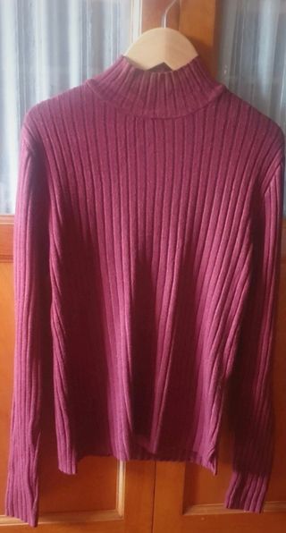 Jersey canalé granate