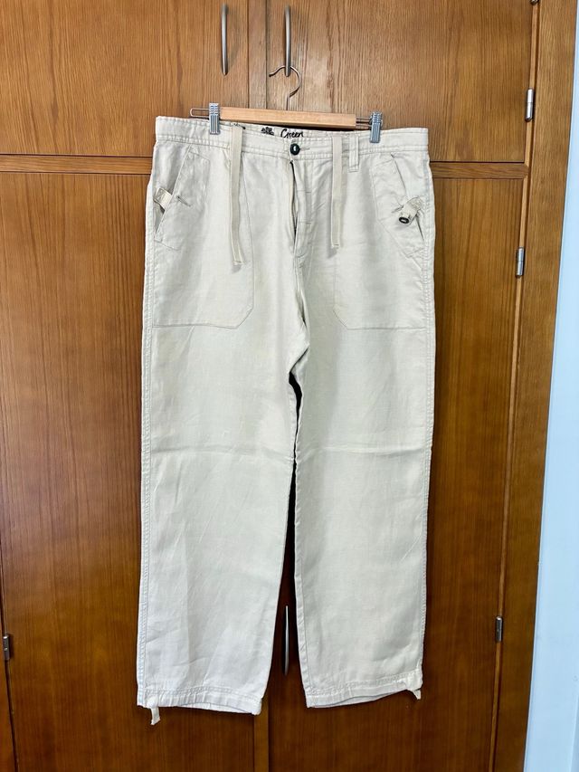 Pantalón algodon fino T-48 XL Verano Marron claro