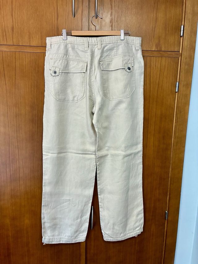 Pantalón algodon fino T-48 XL Verano Marron claro