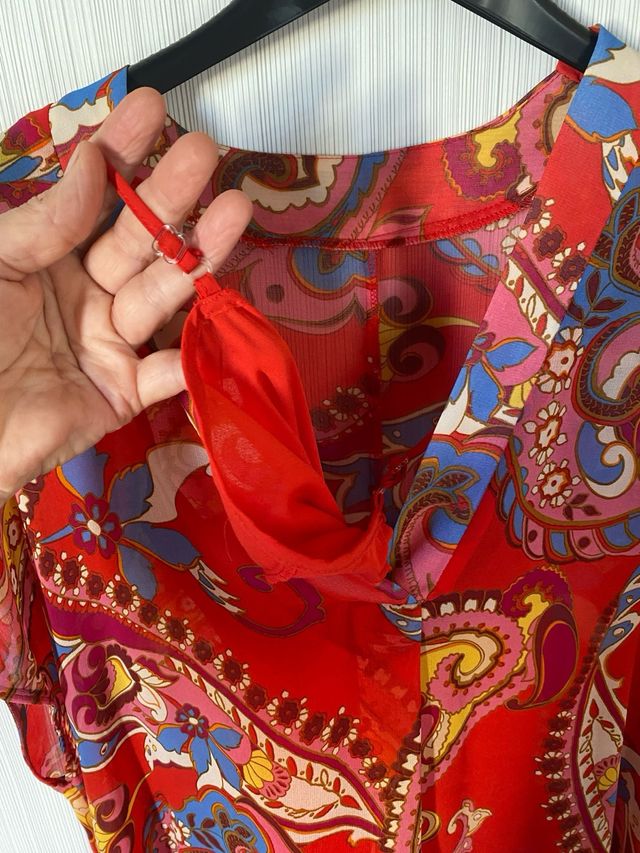 Vestido túnica estampado rojo