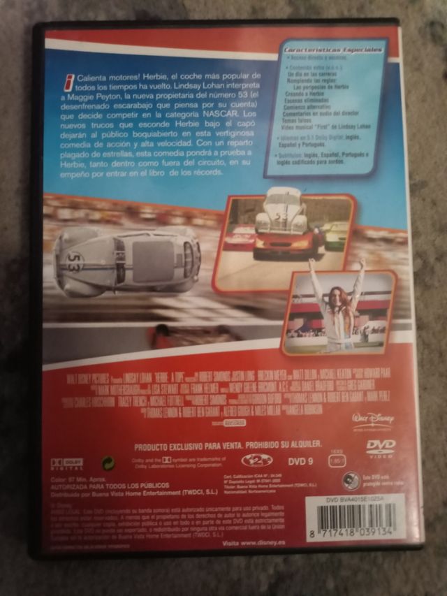 Película DVD Walt Disney "Herbie a tope"
