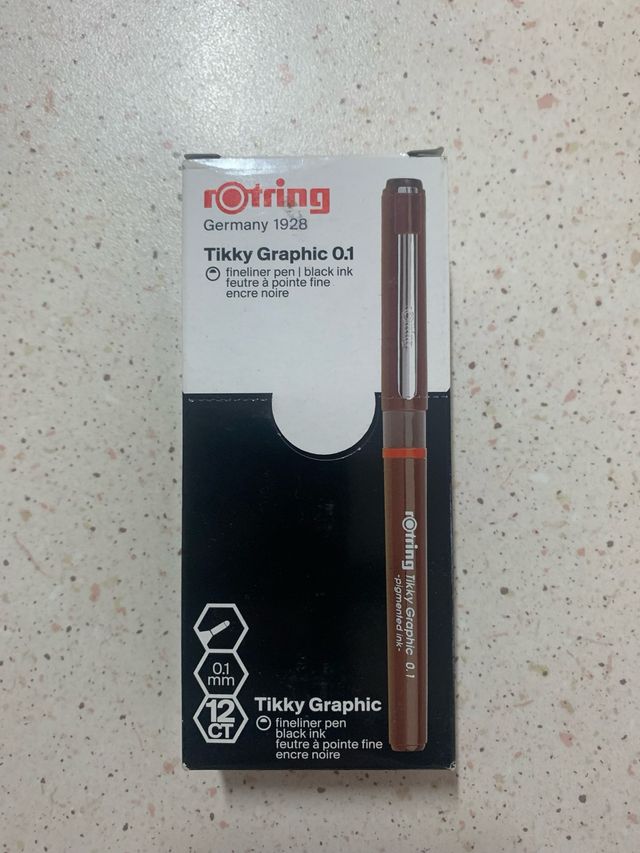 Rotring Tikky Graphic 0.1 Penna - Inchiostro Nero